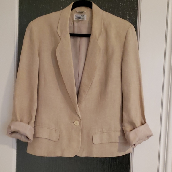 bill blass Jackets & Blazers - Beige Linen Jacket